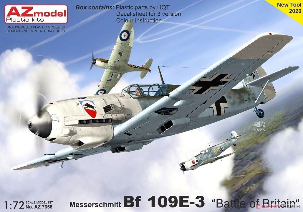 Maquette AZ7658 Messerschmitt Bf 109 E-3 Bataille d'Angleterre 1/72