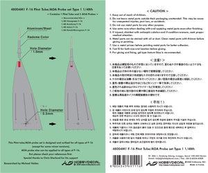 HobbyDecal MT48004V1 Jeu de tubes Pitot F-16 Type 1 1/48 – image 2