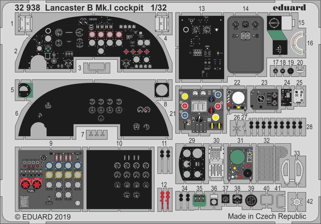 Eduard 32938 Lancaster B Mk. I cockpit HONG KONG MODELS 1/32