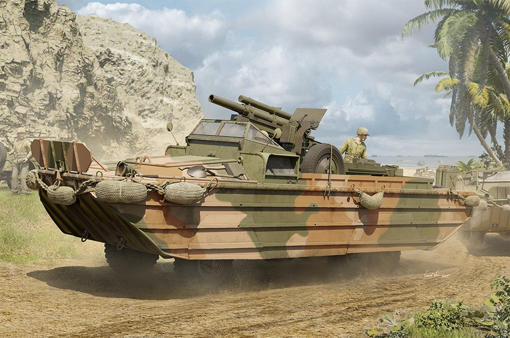 J&amp;#39;adore le kit 63540 GMC DUKW-353 avec obusier de 105 mm au 1/35