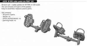 Eduard 632193 Bf 109E rudder pedals late PRINT 1/32 – zdjęcie 4