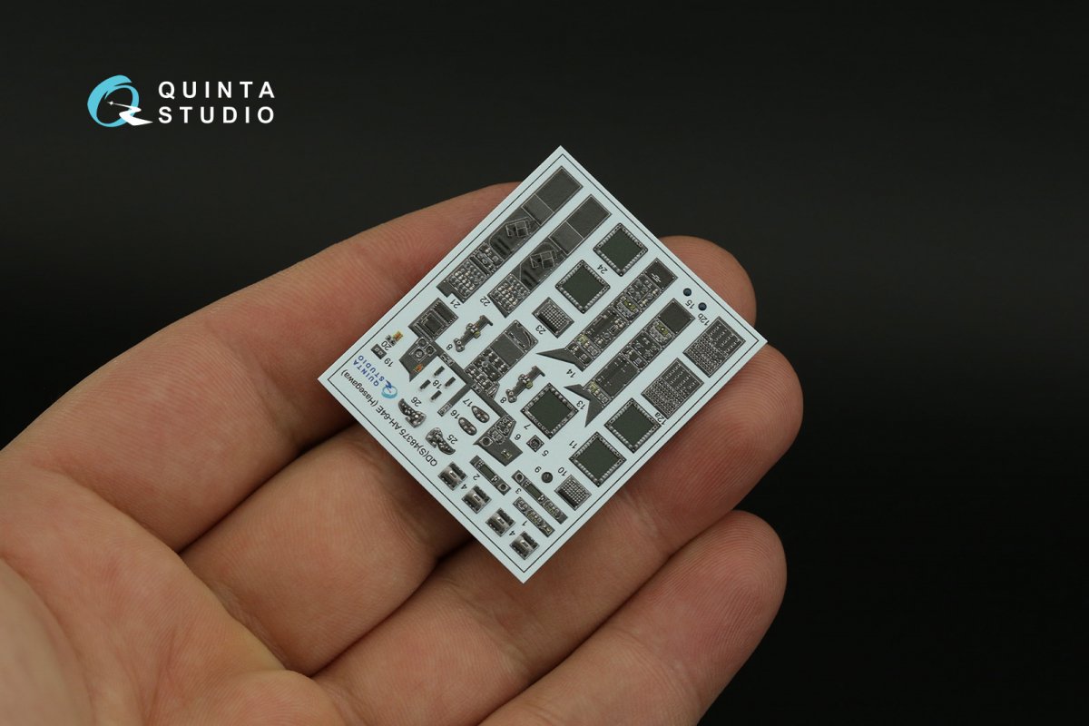 Quinta Studio QDS-48375 AH-64E 3D-Printed &amp;amp; coloured Interior on decal paper (Hasegawa) (Small version) 1/48 – immagine 4