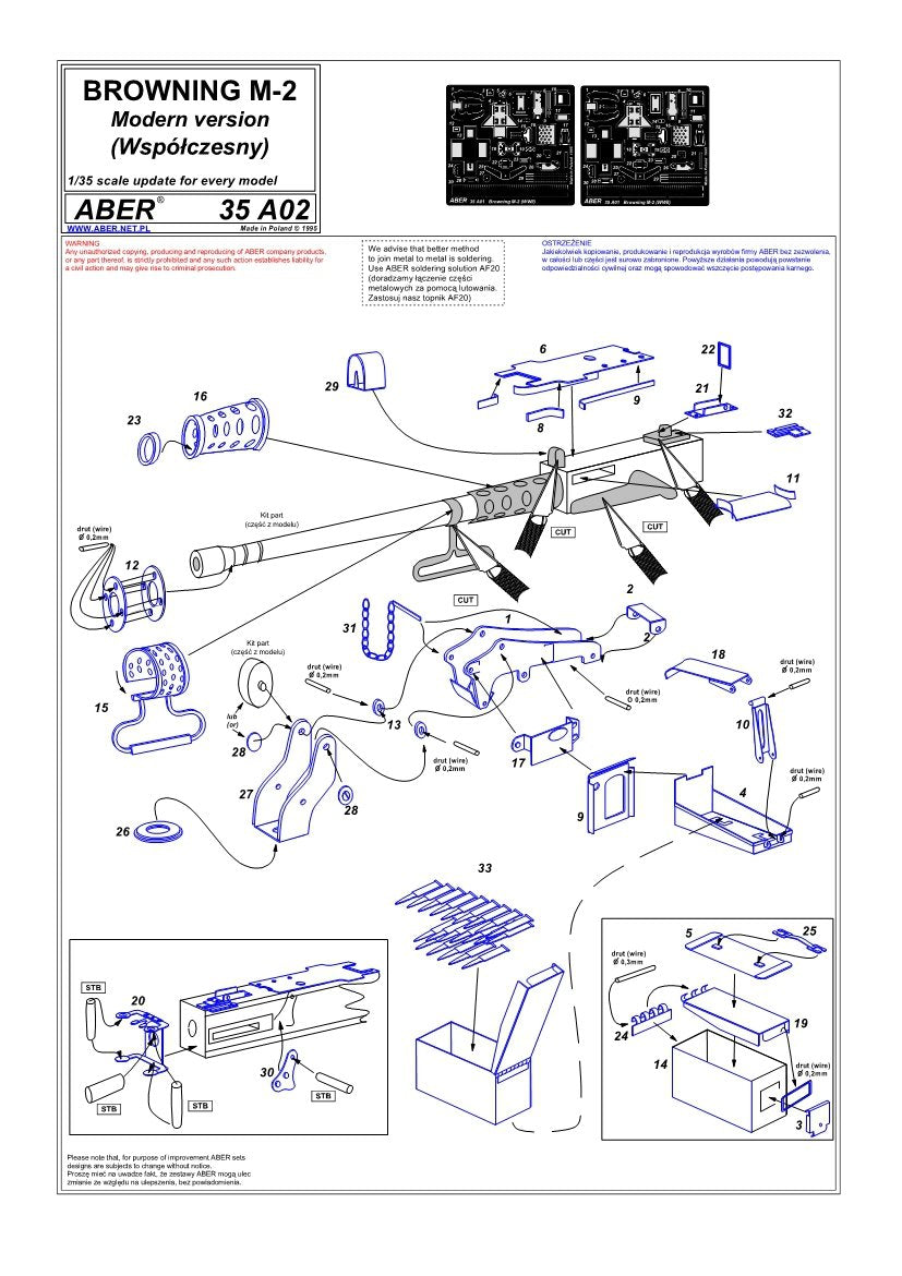 Aber 35A001 Browning M2 (IIWŚ) 1/35 – immagine 4