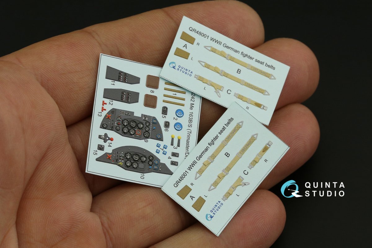 Quinta Studio QD48242 Me 163B/S 3D-Printed &amp;amp; coloured Interior on decal paper (Dragon) 1/48 – Bild 3