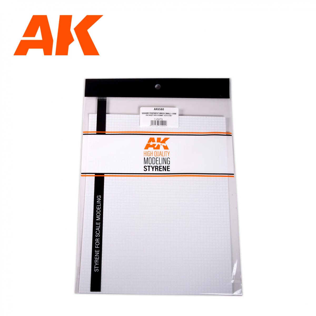 AK Interactive AK6580 SQUARE PAVEMENT BRICK SMALL 4 MM / .156 SHEET 245 X 195MM / 9.64 X 7.68 “ TEXTURED STYRENE SHEET – 1 UNIT – Bild 2