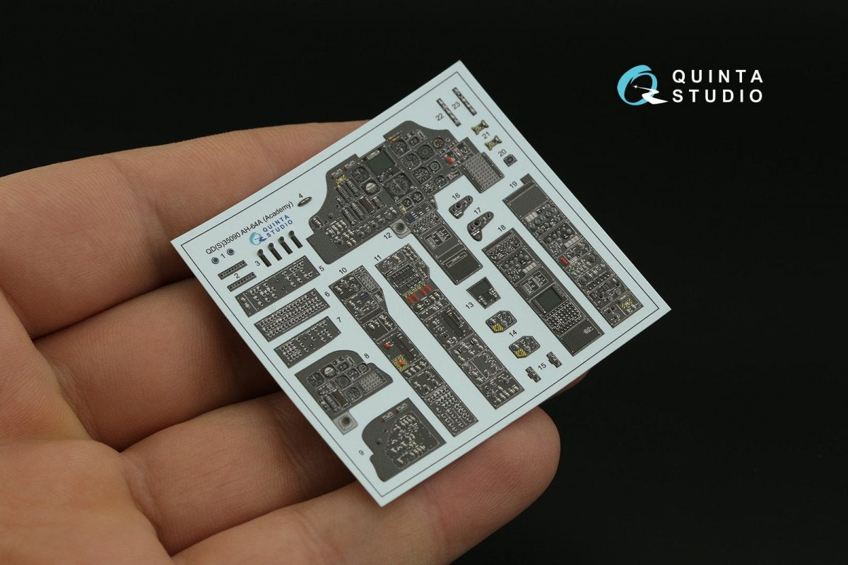Quinta Studio QDS-35090 AH-64A 3D-Printed &amp;amp; coloured Interior on decal paper (Academy) (Small version) 1/35 – imagen 10