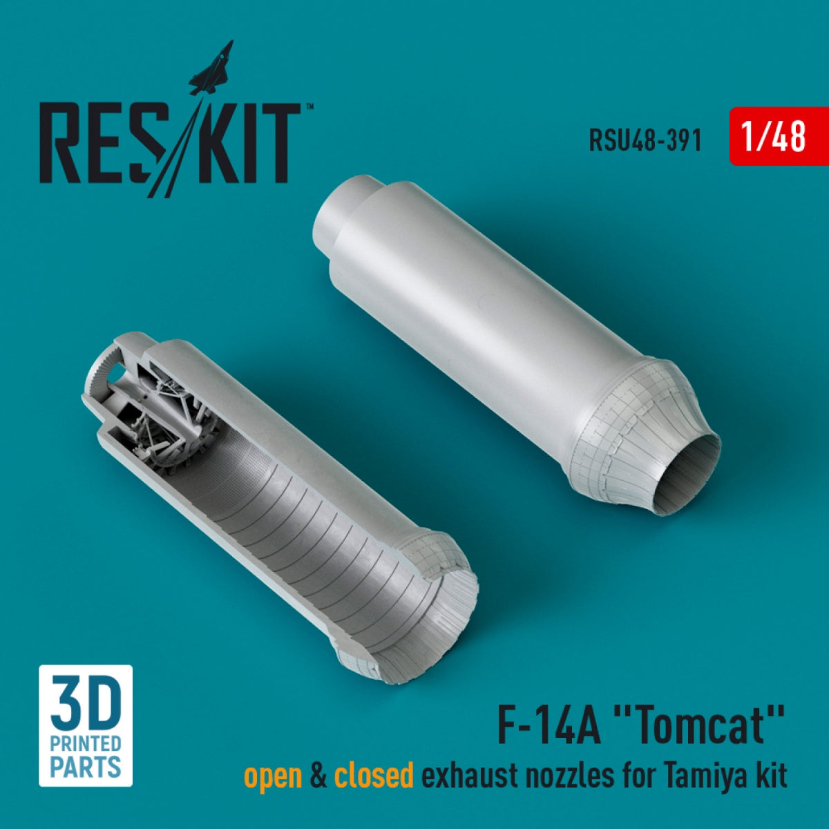RESKIT RSU48-0391 F-14A "Tomcat" open & closed exhaust nozzles for Tamiya kit (3D Printed) 1/48