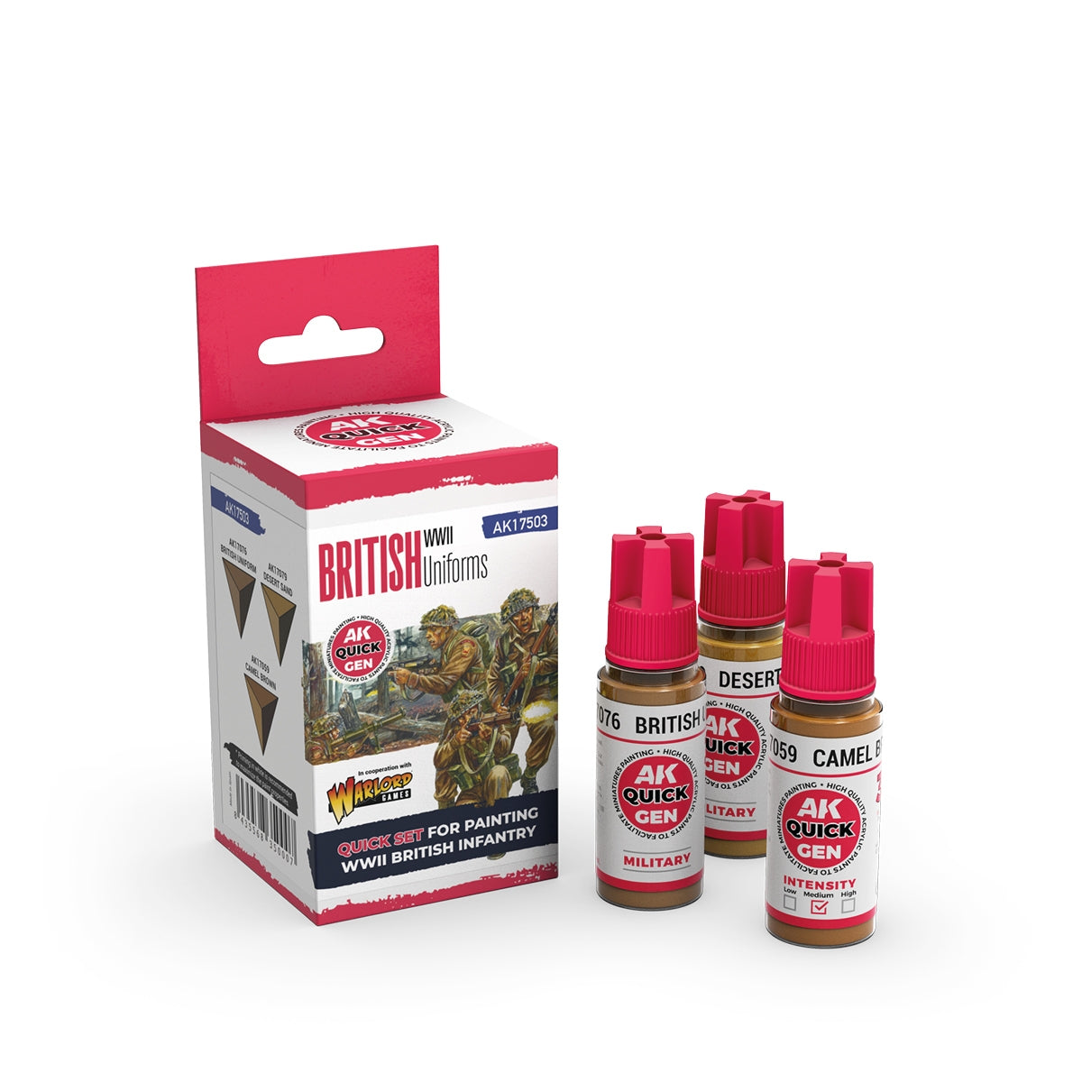 AK Interactive AK17503 BRITISH WWII UNIFORMS – QUICK GEN SET 3x18ml
