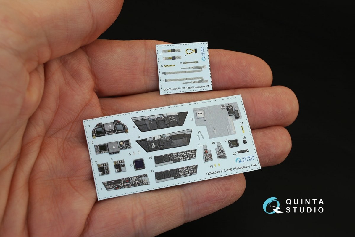 Quinta Studio QD48049 F/A-18E 3D-Printed &amp;amp; coloured Interior on decal paper (for Hasegawa kit) 1/48 – imagen 6