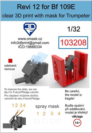 Omask 103208 Revi 12 pour Bf109E (Trumpeter) 1/32 – image 2