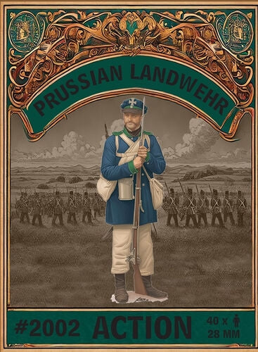 Hat 2002 Napoleonic Prussian Landwehr (Action / 40 Figures) 28mm