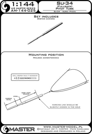 Tube Pitot Master AM-144-025 Su-34 (Fullback) (1/144) – image 3