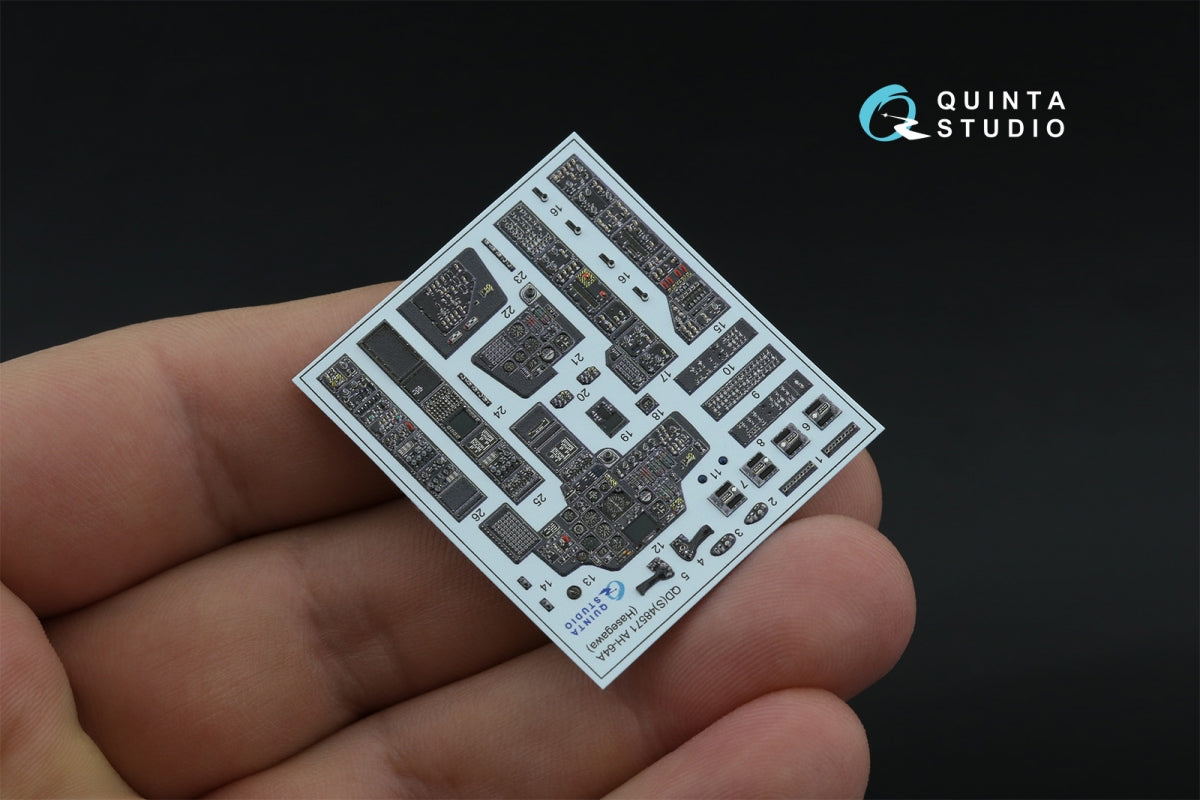 Quinta Studio QD48571 AH-64A 3D-Printed &amp;amp; coloured Interior on decal paper (Hasegawa) 1/48 – Bild 4