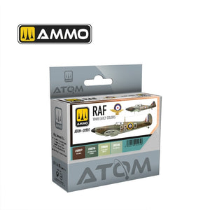 AMMO de Mig Jimenez 20901 ATOM RAF WWII Early Colors Set 4x20ml