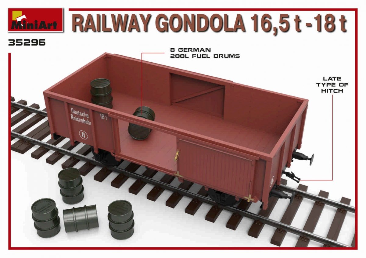 MiniArt 35296 RAILWAY GONDOLA 16,5-18t 1/35 – immagine 8
