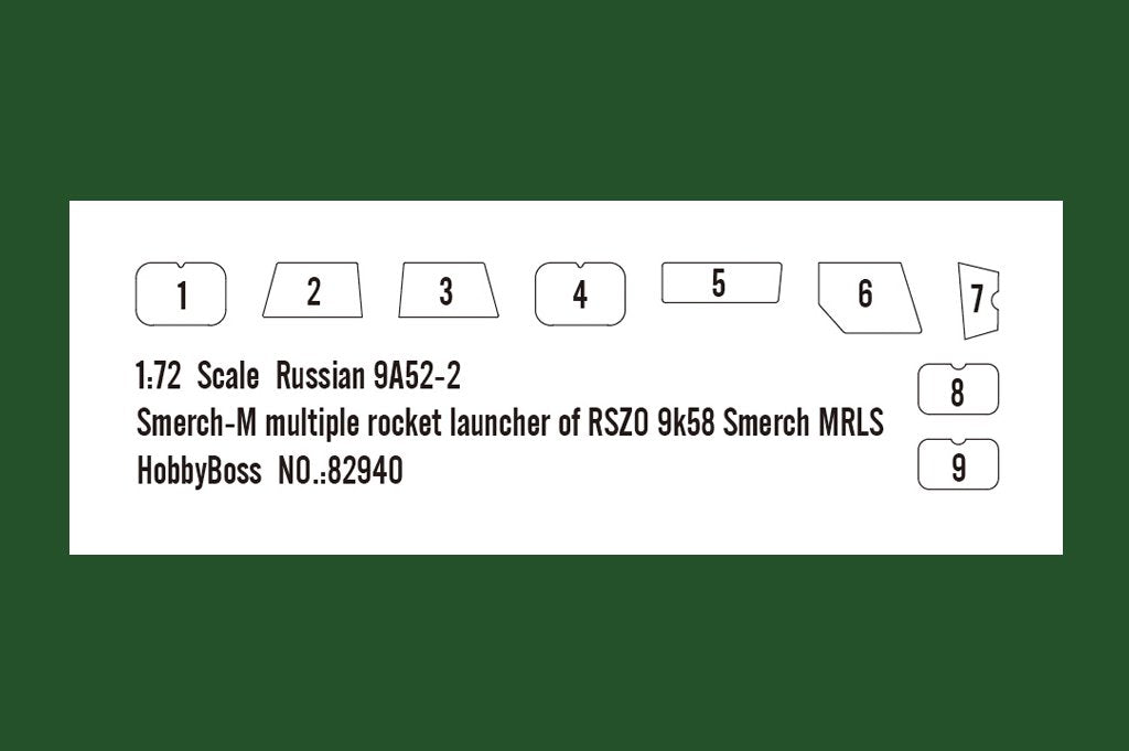 Hobby Boss 82940 Lance-roquettes multiple russe 9A52-2 Smerch-M de RSZO 9k58 1/72 – image 3