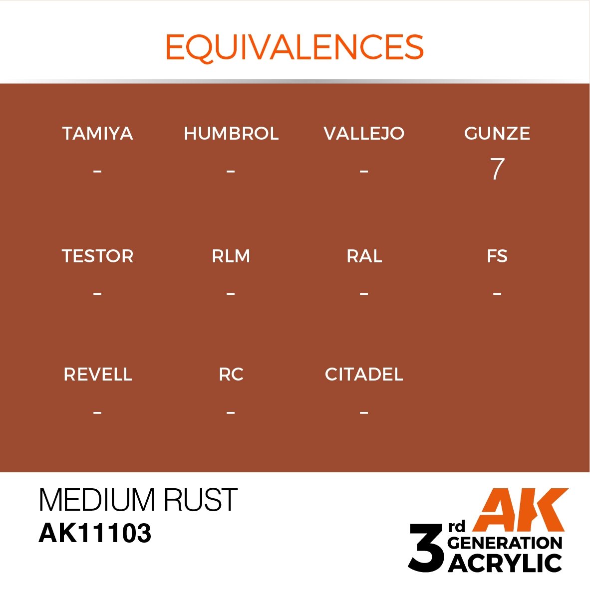 AK Interactive AK11103 MEDIUM RUST – STANDARD 17ml – image 3