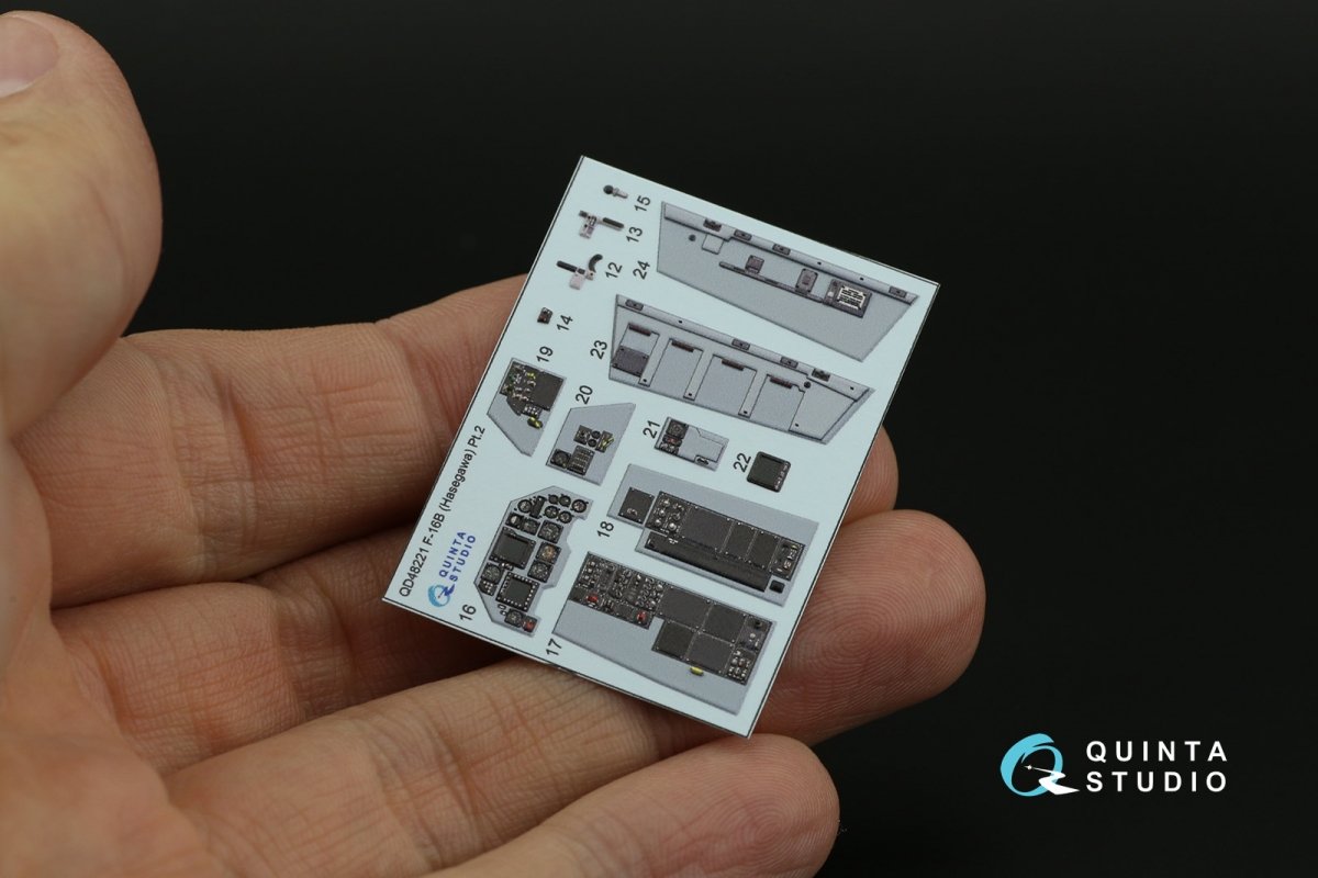 Quinta Studio QD48221 F-16B 3D-Printed &amp;amp; coloured Interior on decal paper (Hasegawa) 1/48 – Bild 10