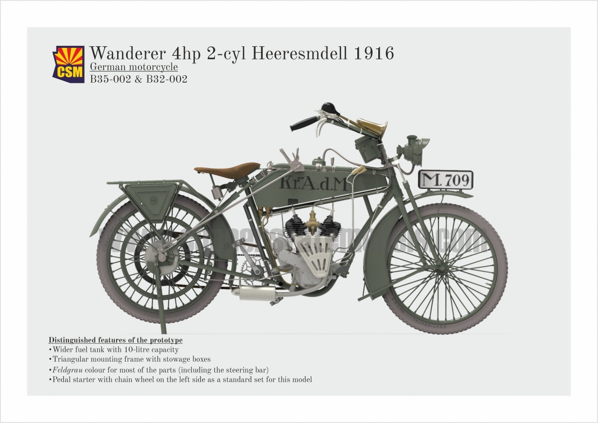 Copper State Models B32-002 Wanderer 4PS 1916 Motorcycle 1/32 – image 6