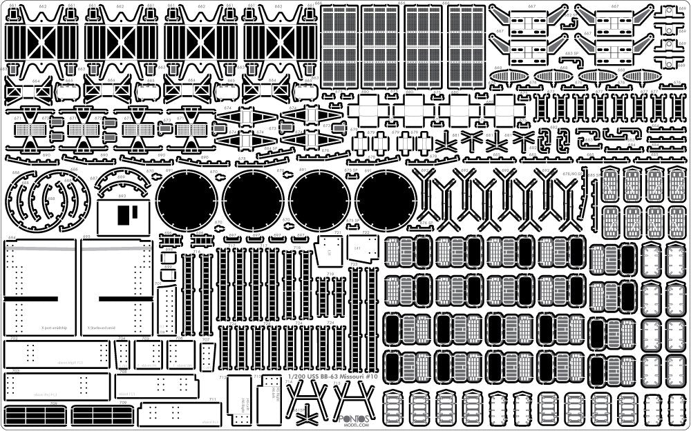 Pontos 23003F1 USS BB-63 Missouri 1945 Detail Up Set (20B Deck Blue stained wooden deck) 1/200 – zdjęcie 15