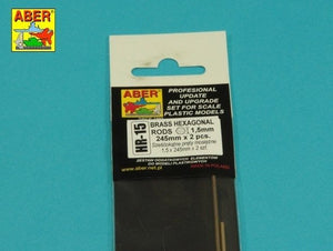 Tiges hexagonales en laiton Aber HR-15, longueur 1,5 mm, 245 mm x 2 pièces. – image 3