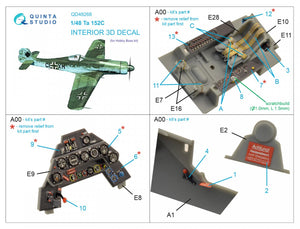 Quinta Studio QD48268 Ta 152C 3D-Printed &amp;amp; coloured Interior on decal paper (Hobby Boss) 1/48 – zdjęcie 6