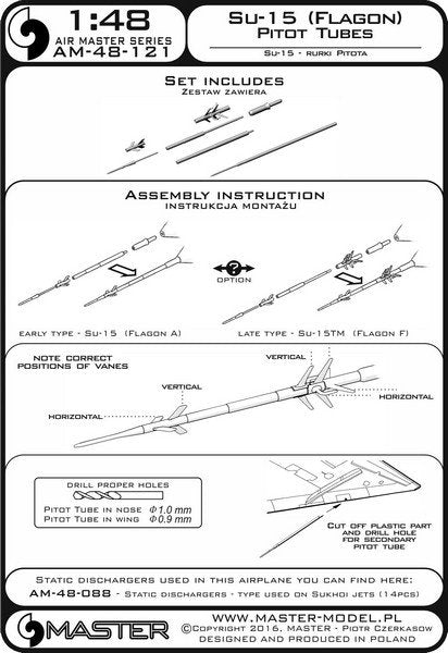 Master AM-48-121 Su-15 (Flagon) - Pilot Tubes 1/48 – immagine 5