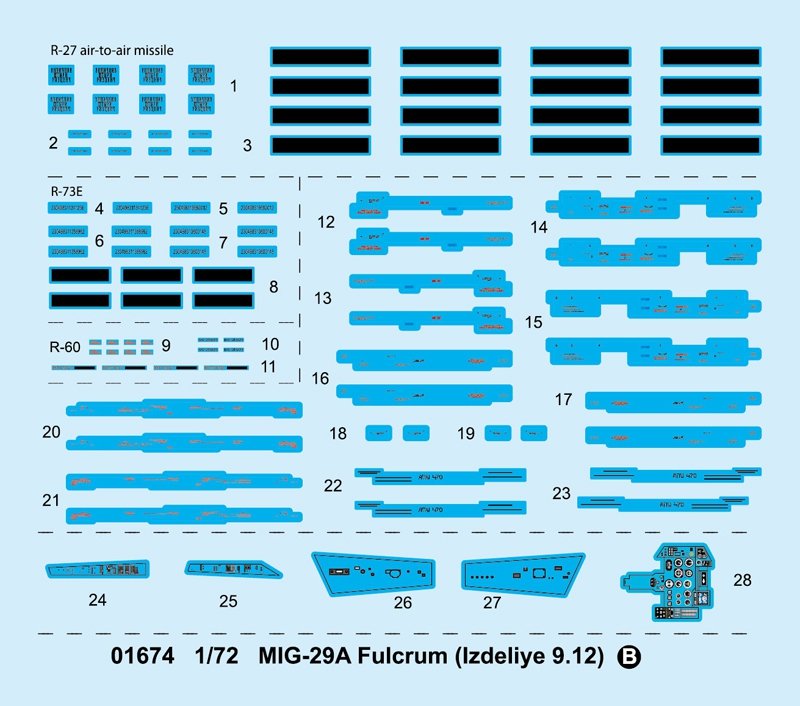 Trumpeter 01674 MIG-29A Fulcrum Izdeliye 9.12 – immagine 4
