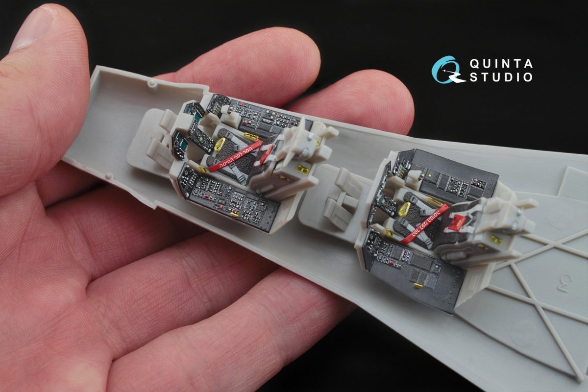 Intérieur imprimé en 3D et coloré sur papier décalcomanie Quinta Studio QD48046 F-16I (pour maquette Hasegawa) 1/48 – image 5