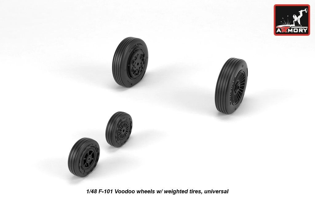 Armory Models AW48318 F-101 Voodoo wheels w/ optional nose wheels &amp;amp; weighted tyres 1/48 – imagen 4