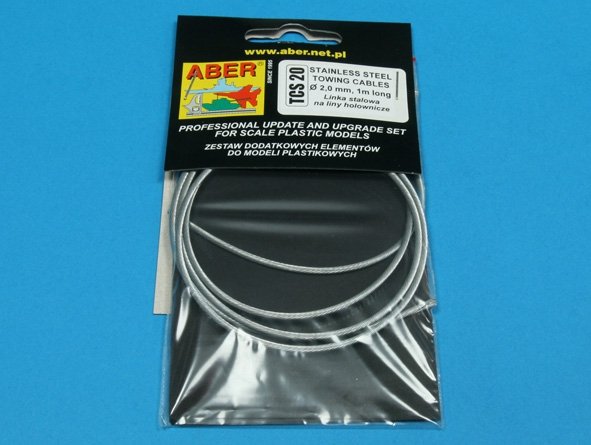 Aber TCS20 Stainless Steel Towing Cables 2,0mm, 1m long – immagine 4