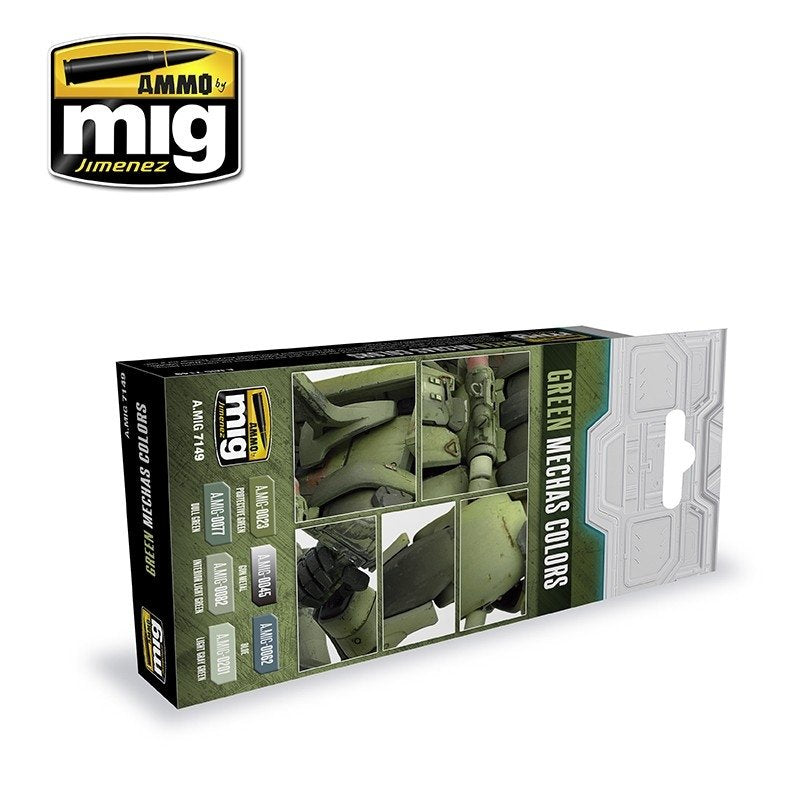 AMMO of Mig Jimenez 7149 GREEN MECHAS COLORS 6x17ml – zdjęcie 2