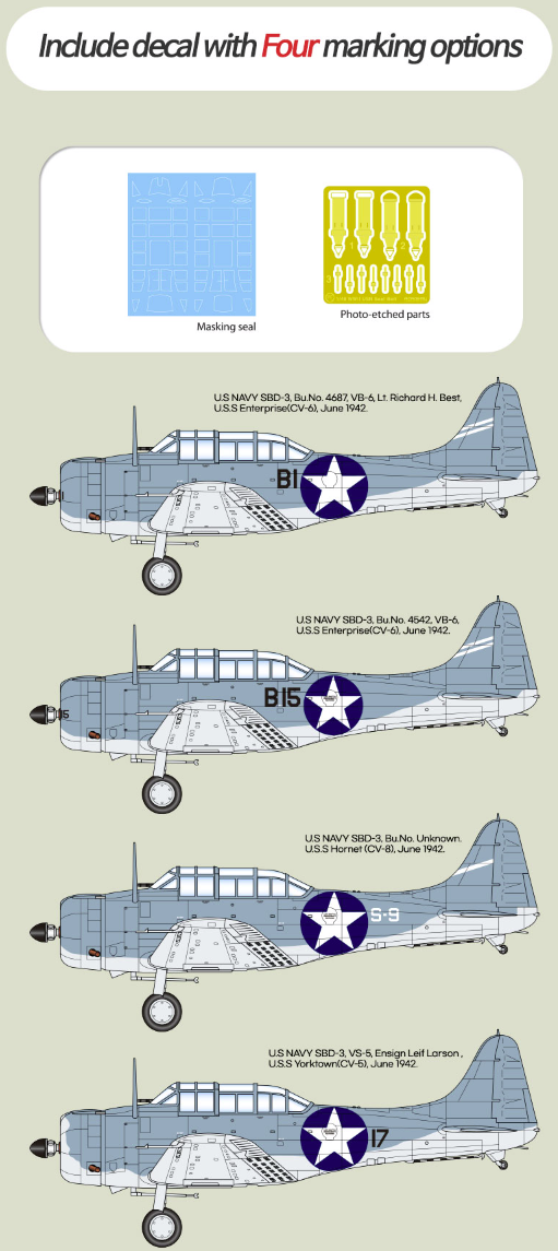 Academy 12345 USN SBD-3 &amp;quot;Battle of Midway&amp;quot; 1/48 – zdjęcie 7