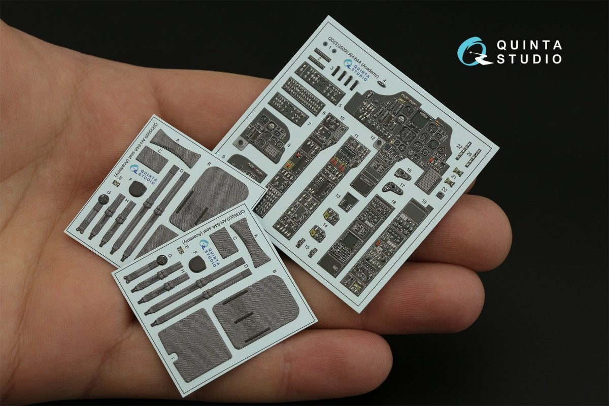 Quinta Studio QD35090 AH-64A 3D-Printed &amp;amp; colored Interior on decal paper (Academy) 1/35 – image 9