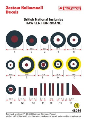 Techmod 48036 - British National Insignias - Hawker Hurricane 1/48 – immagine 2