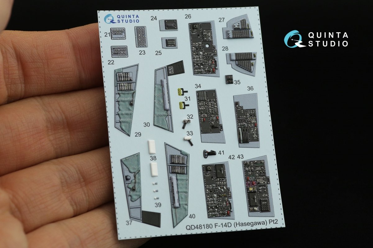 Quinta Studio QD48180 F-14D 3D-Printed &amp;amp; coloured Interior on decal paper (Hasegawa) 1/48 – zdjęcie 11