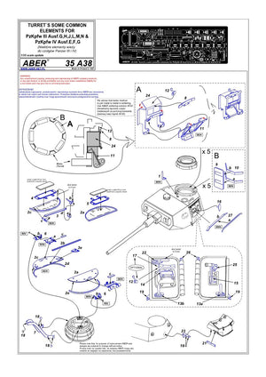 Aber 35A038 Pièces communes pour les tourelles Pz.III G,H,J,L,M,N et Pz.IV E,F,G (1/35) – image 4