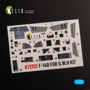 KELIK K72152 F-14B - interior 3D decals for GWH kit 1/72 – Bild 2