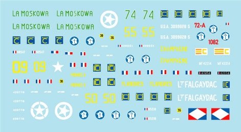 Star Decals 72-A1082 French Sherman Mix. M4A1, M4A3 105mm, M4A3 76mm and M4A3E2 Jumbo 1/72 – Bild 2