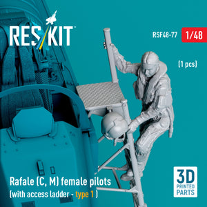 RESKIT RSF48-0077 Rafale (C, M) female pilot (with access ladder - type 1) (1 pcs) (3D Printed) 1/48 – image 2
