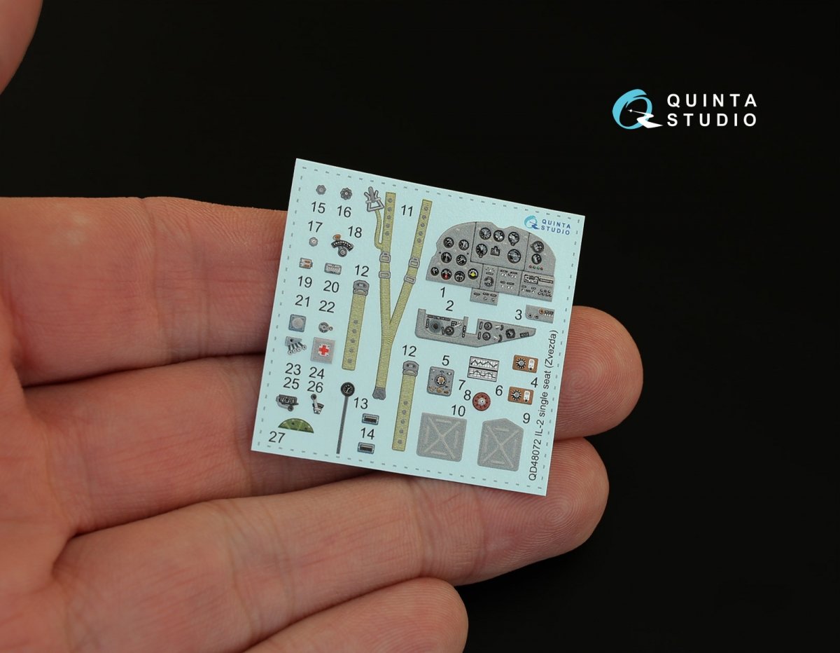 Quinta Studio QD48072 Il-2 Single seat 3D-Printed &amp;amp; colored Interior on decal paper (for kit) 1/48 – image 4