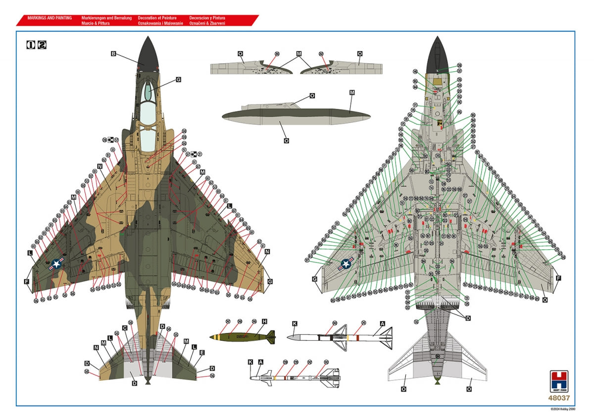 Hobby 2000 48037 Vietnam Aces vol.1 ( ACADEMY + CARTOGRAF + MASKI ) 1/48 – Bild 4