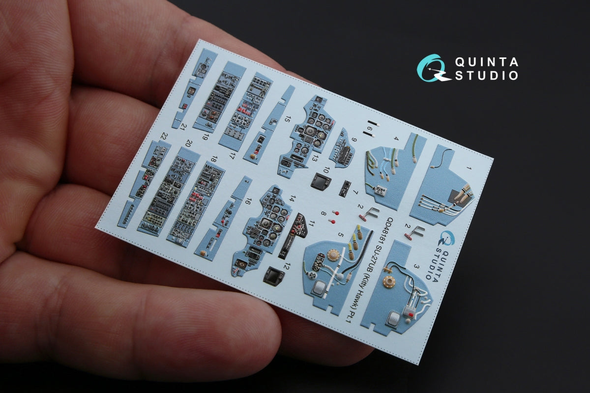 Quinta Studio QD48181 Su-27UB 3D-Printed coloured Interior on decal paper (for KittyHawk kit) 1/48 – imagen 5