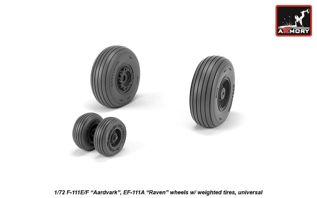 Armory Models AW72338 F-111E/F Aardvark / EF-111A Raven wheels w/ weighted tires 1/72 – Bild 3
