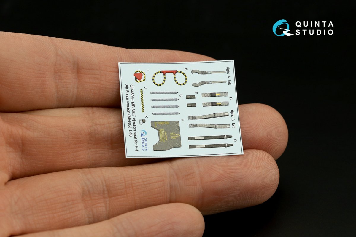 Quinta Studio QD48387 F-4E early with slatted wing 3D-Printed &amp;amp; coloured Interior on decal paper (Meng) 1/48 – Bild 9