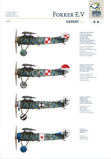 Arma Hobby 70012 Fokker E.V Expert Set 1/72 – zdjęcie 3