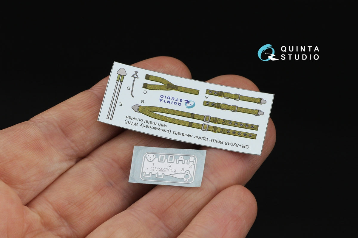 Quinta Studio QR+32045 British Fighter Seatbelts, pre-war/early WWII (with metal buckles) (All kits) 1/32 – image 4