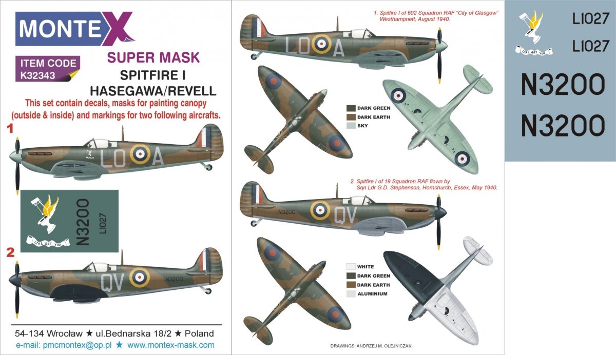 Montex K32343 Spitfire I 1/32