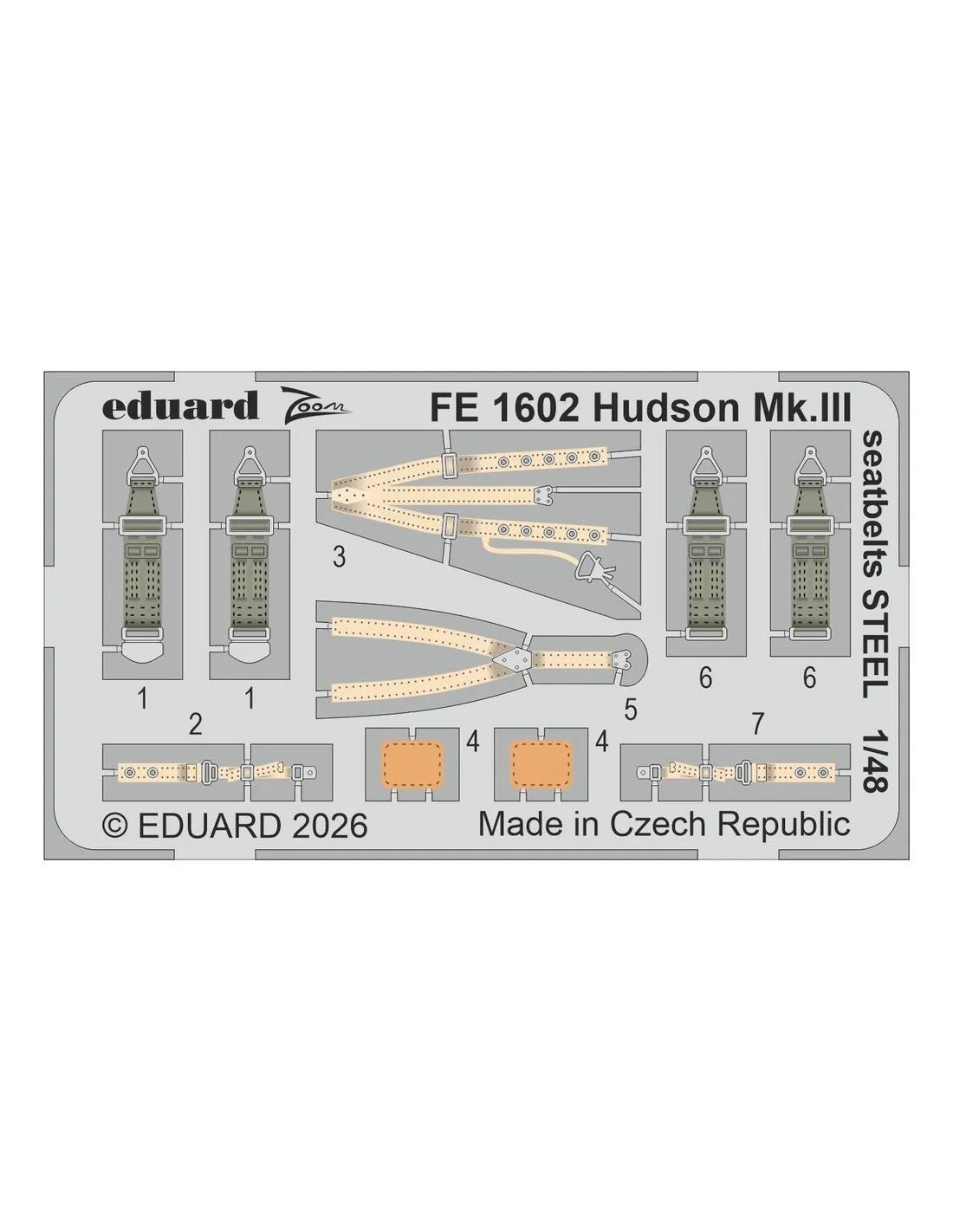 Eduard FE1602 Lockheed Hudson Mk.III - Steel Seatbelts for ICM Kits 1/48