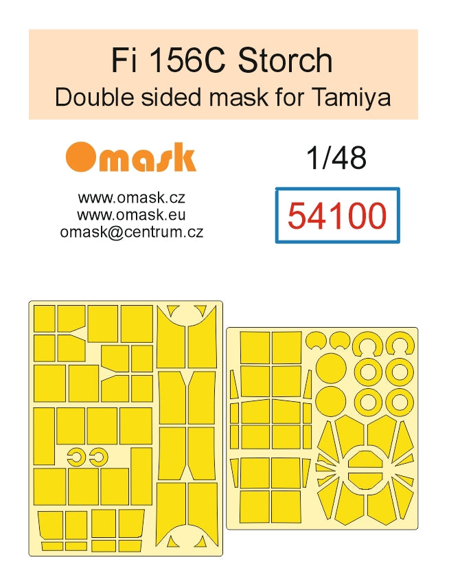 Omask 54100 1/48 Fi 156C Storch Double Sided Mask (for Tamiya) 1/48